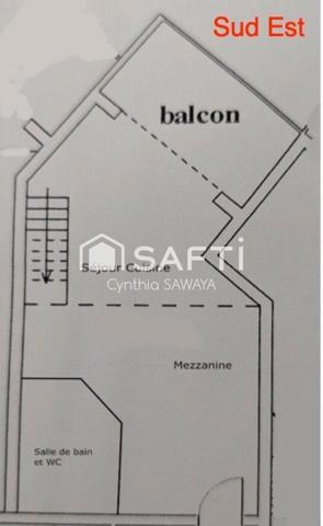 Appartement duplex avec balcon et chambre en mezzanine