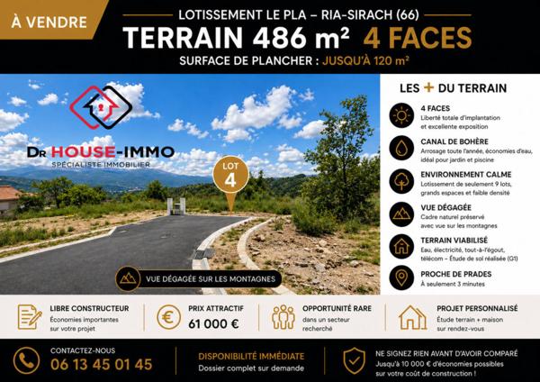 Terrain à vendre de 486 m²