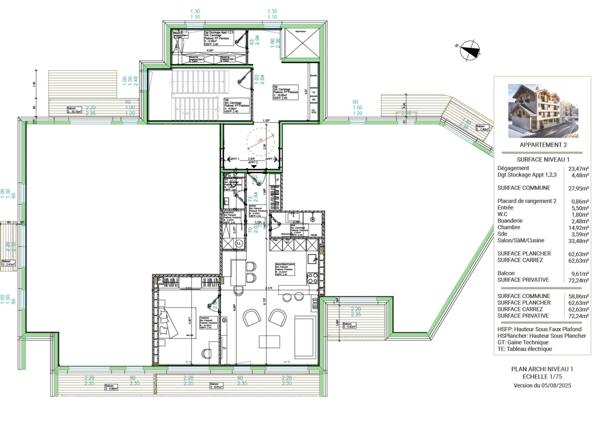 ''LES BUREAUX ET LOGEMENTS DE FERDINAND'' BRIANCON CENTRE VILLE APPARTEMENT T2 1er étage