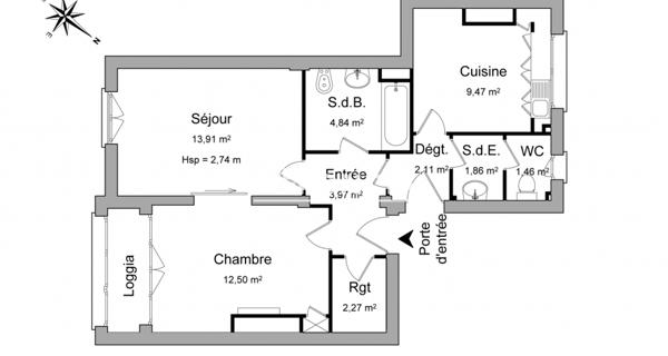 Location Appartement 2 pièces 50.12 m² - Caen 14000