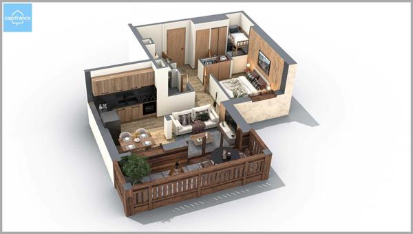 Appartement T2 cabine 44 m² Alpe d’Huez Village