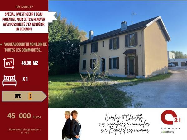 Appartement 2 pièces - 45 m² Exclusivité efficity