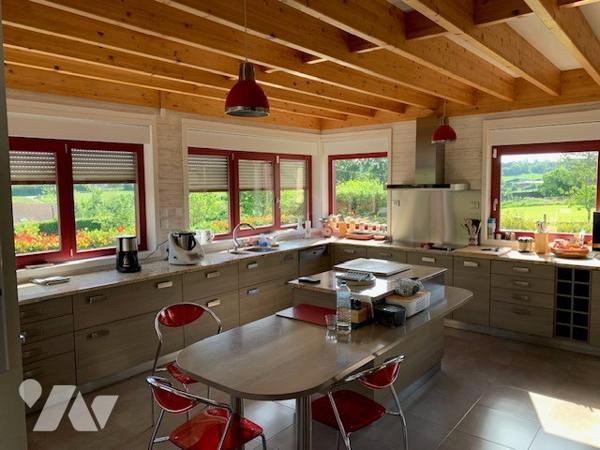 Maison ossature bois 4 PP beaux volumes. 2 Garages. Jardin avec terrasse 3620 m2