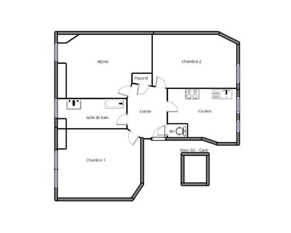 Appartement à vendre 3 pièces 62 m² Puteaux