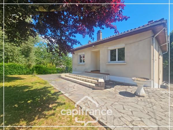 Maison avec sous-sol, 3 chambres, jardin, garage, accès de plain pied depuis la terrasse