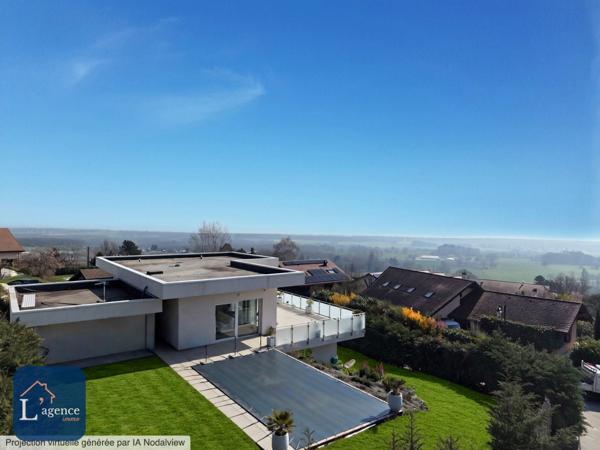 Maison Contemporaine 4 Suites Vue Panoramique Léman & Mont-Blanc Piscine Terrasse Jardin Double Garage Grilly 01220