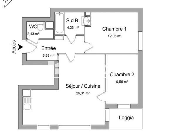 Location Appartement 3 pièces 61.2 m² - 2 AVENUE DES BEGUINES Cergy Saint Christophe 95800