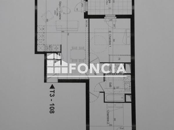 Location Appartement 3 pièces 65.68 m² - 87 RUE BIGOT DE PREMENEU Rennes 35000