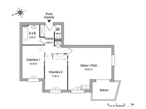 Location Appartement 3 pièces 60.9 m² - RUE DE BANYOLES Perpignan 66000