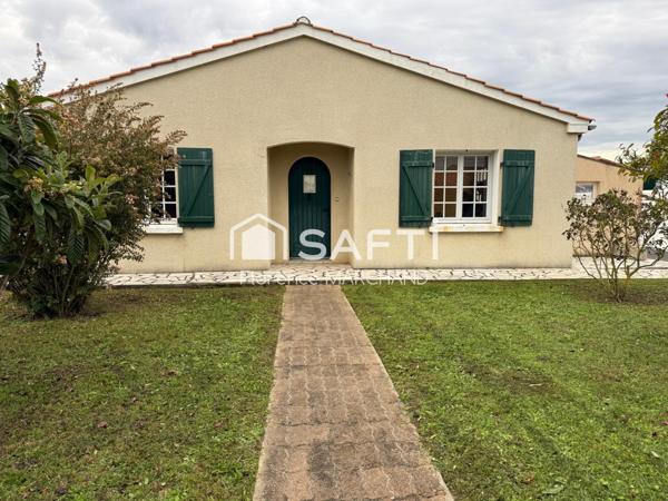 Maison plain-pied, emplacement idéal, grand garage, jardin clos