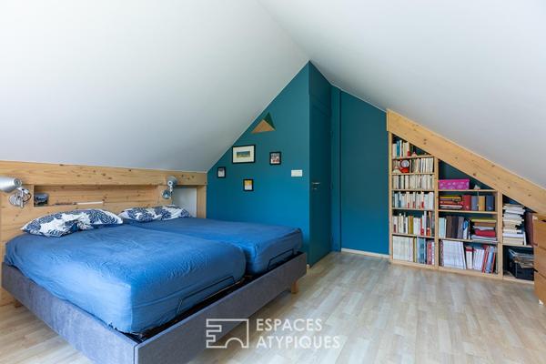 Maison d’architecte bioclimatique et son environnement nature
