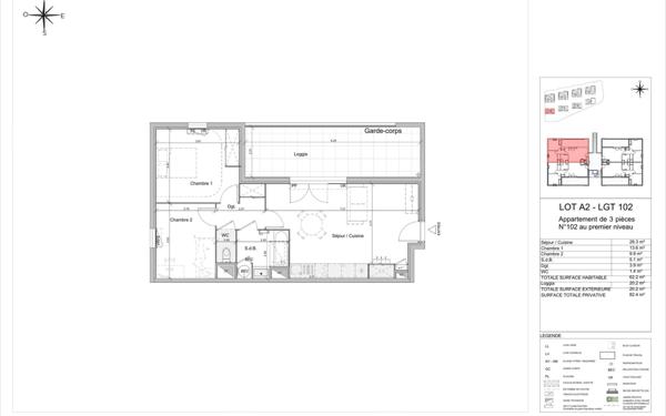 Appartement à vendre    3 pièces •  Rodilhan