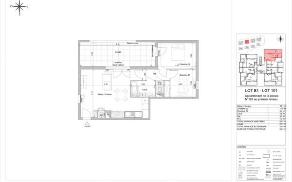 Appartement à vendre    3 pièces •  Rodilhan