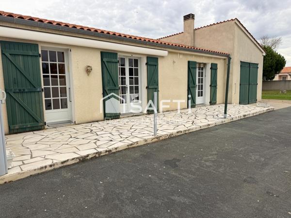 Maison plain-pied, emplacement idéal, grand garage, jardin clos