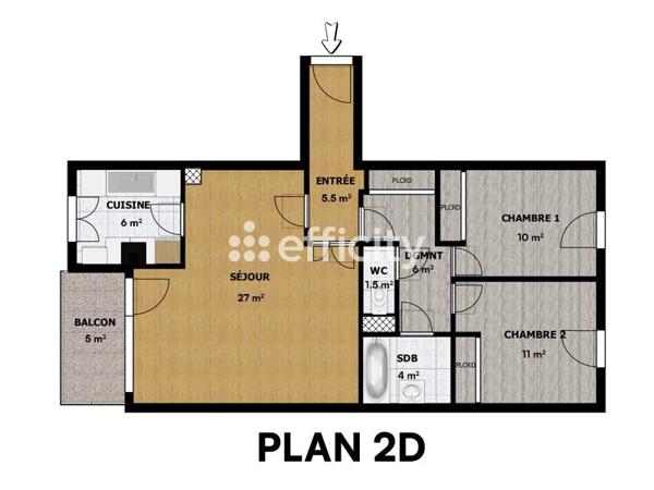 Appartement 3 pièces - 70 m² Exclusivité efficity