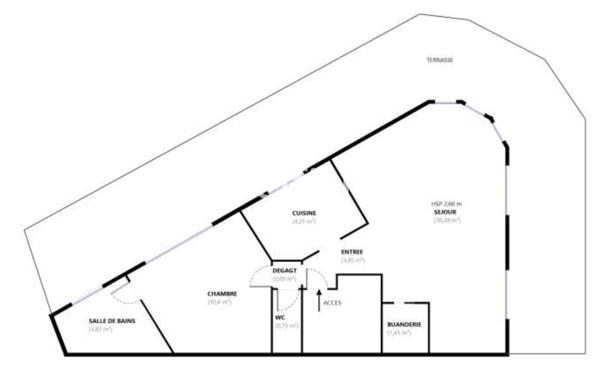 Appartement 3 pièces - 55 m² Bien prestige