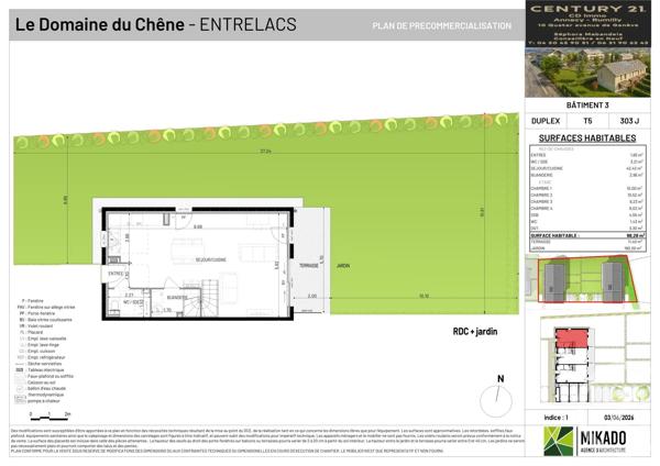 Maison à vendre  5 pièces - 98,28 m 2   ENTRELACS  - 73