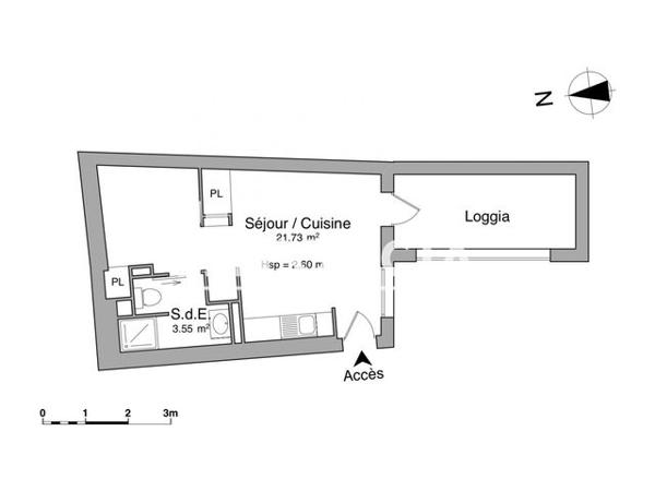 Location Studio 25.3 m² - 74 RUE BONNETERIE Avignon 84000