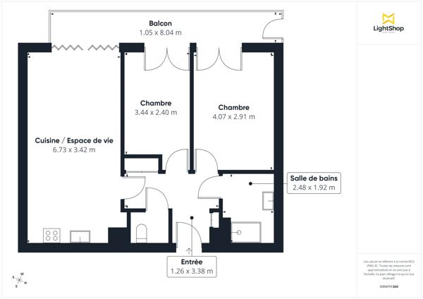 Appartement 3 pièces 58 m² - Traversant avec balcon et parking - Rue Paul Demange, Meudon