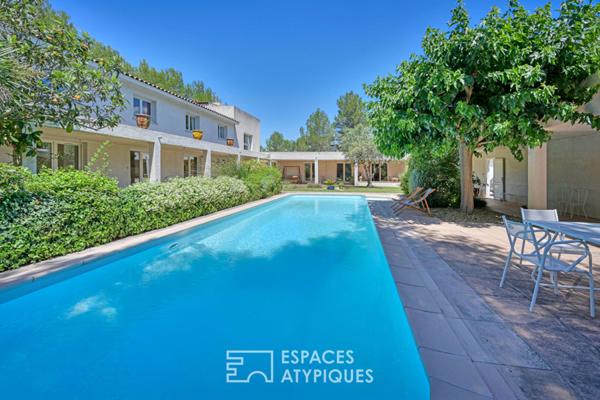 Maison d’architecte confidentielle avec piscine, vue Pic Saint-Loup et potentiel multiple
