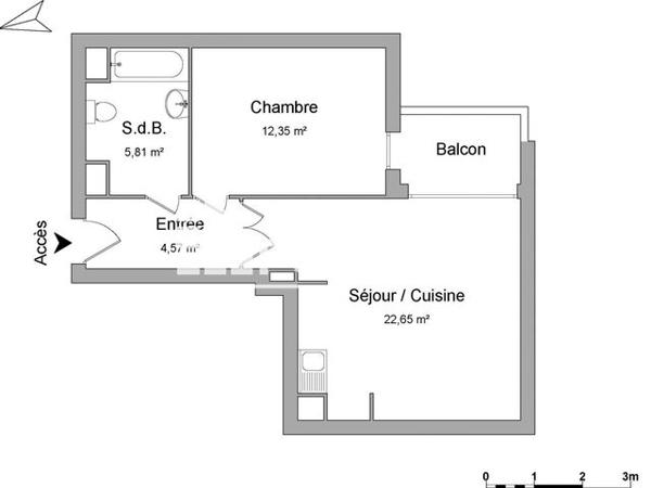 Location Appartement 2 pièces 45.38 m² - 36 RUE DE LA HALTE Ermont 95120