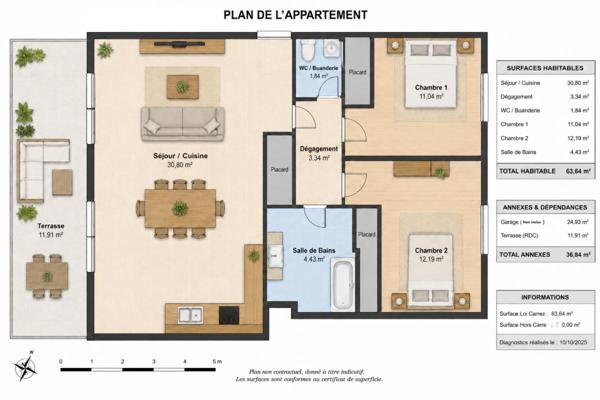Appartement Frejus 3 pièce(s) 64 m² au Calme, résidence de standing