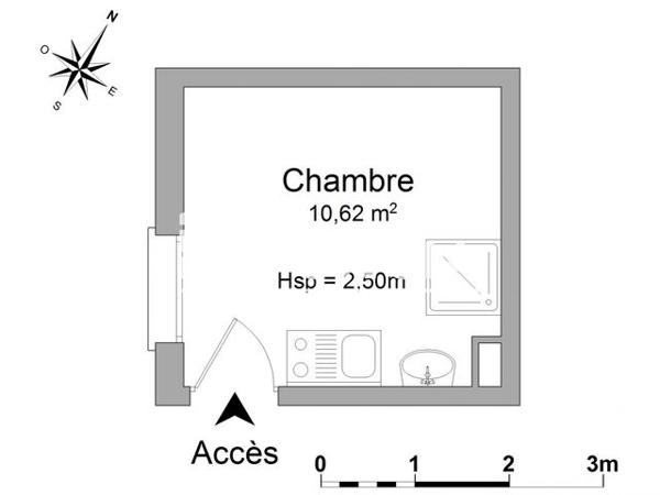 Location Studio 10.62 m² - 95 RUE SAINT GEORGES Nancy 54000