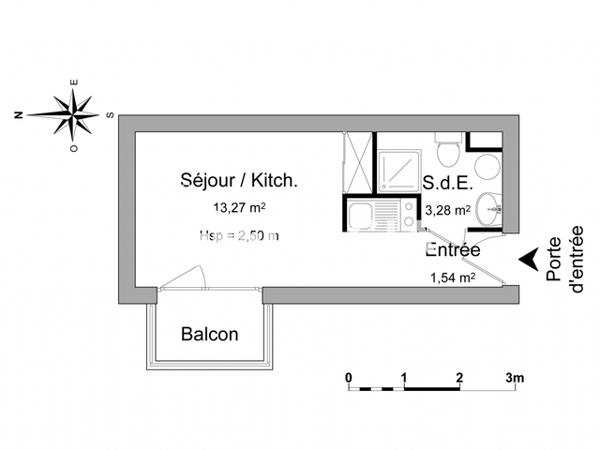 Location Studio 18.09 m² - IMPASSE ANDRE MITTON Pau 64000