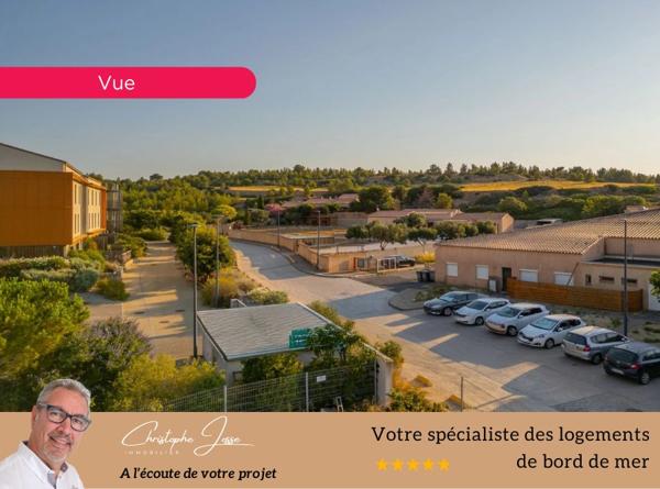 Leucate village T3 avec 13m2 de terrasse et parking