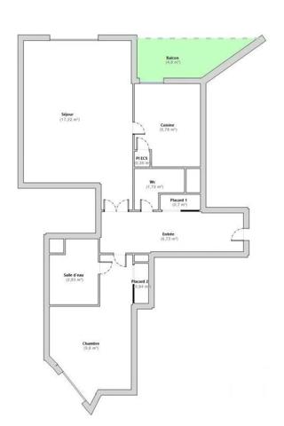 Appartement F2 à vendre  2 pièces - 46,35 m 2   MONTROUGE  - 92