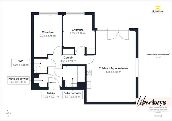 Appartement T3 65m2 - Villenave d'Onon - 64m2 de Jardin