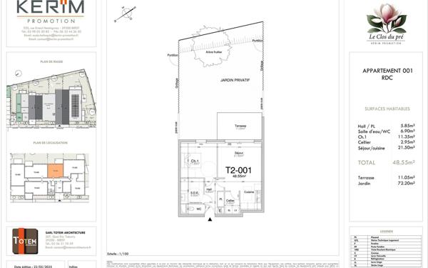Appartement à vendre    2 pièces • 48,55 m2 Guilers