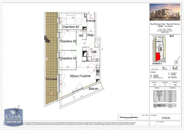 Appartement à louer 4 pièces 82.59m² Le Havre (76600)