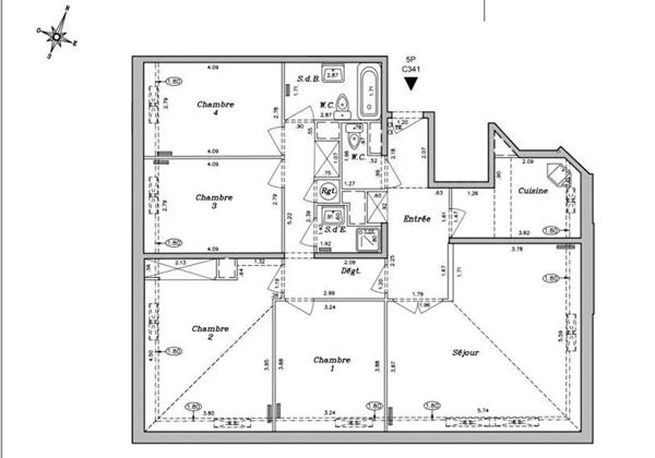 Exclusivité à La Garenne-Colombes : Superbe appartement 5 pièces au dernier étage avec parking et cave 650 000 € **  - Référence  558CLR