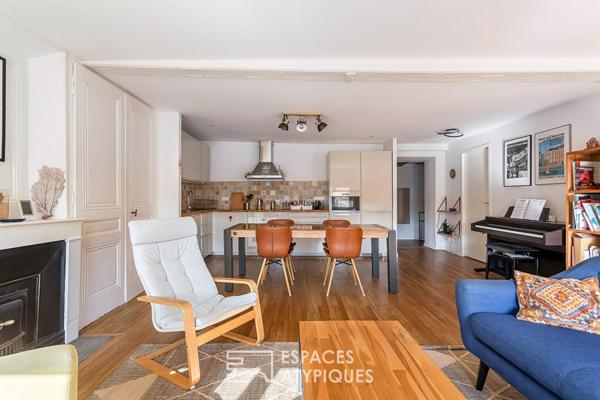 Appartement familial en dernier étage à proximité des quais de Saône