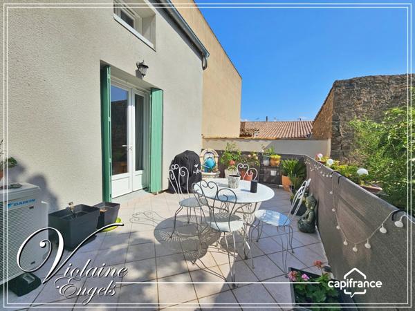 Maison rénovée avec jardin, terrasse et garage dans village proche du Canal du Midi