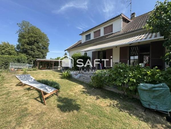 Maison 6 chambres, sous sol complet et jardin clos.