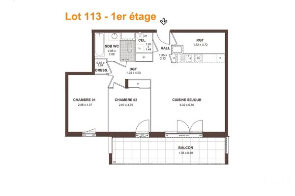Appartement T3 à vendre  3 pièces - 71,89 m2 NEYDENS - 74