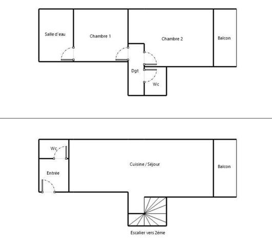 Propriano : Charmant duplex lumineux de 3 pièces sur cour à deux pas des ports