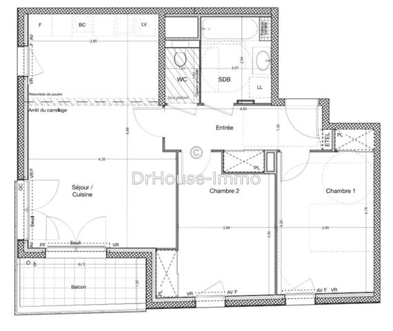 Appartement à vendre 3 pièces de 66 m²