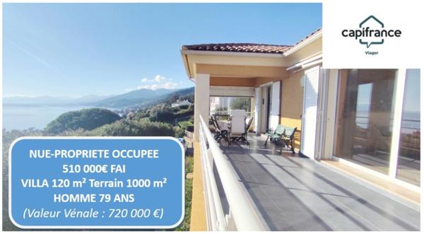 ERBALUNGA VILLA 120 m² PISCINE VUE MER EN NUE PROPRIETE OCCUPEE ( Investissement)