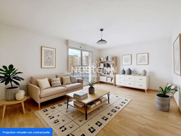 Appartement lumineux 47 m² avec séjour 20 m², chambre, cuisine séparée, terrasse ensoleillée et box. Transports & commerces à pied. Idéal 1er achat ou investissement.