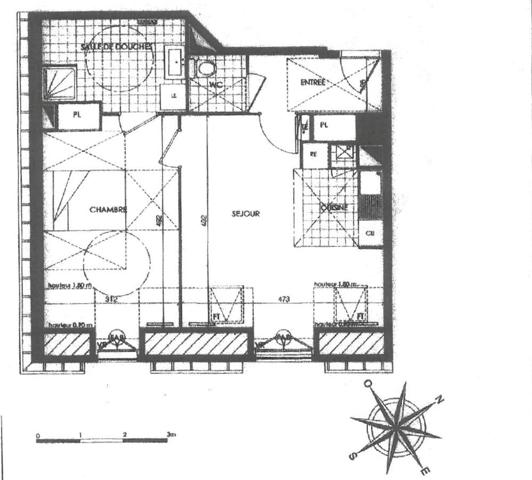 GROSLAY Appartement F2 d'environ 46 m² (51 m² au ...