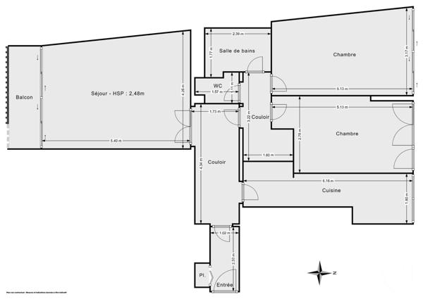 Appartement F3 à vendre  3 pièces - 79 m2 PARIS - 75011