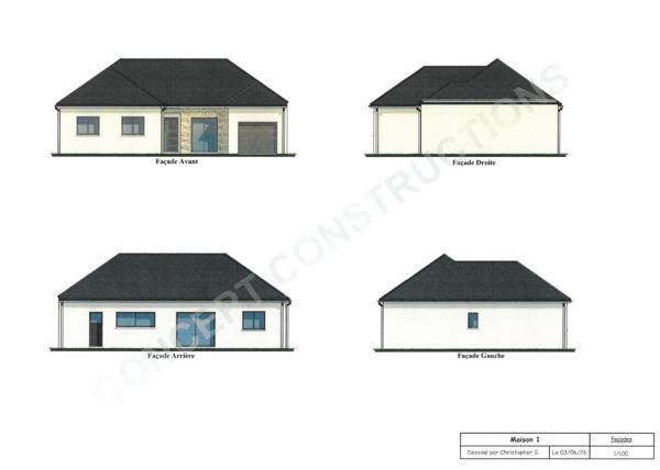 Terrain avec Maison neuve de 95m2, à proximité de Chartres
