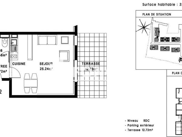 Location Studio 32.44 m² - DE LA SIXIEME HEURE, DE LA JOI Amiens 80000