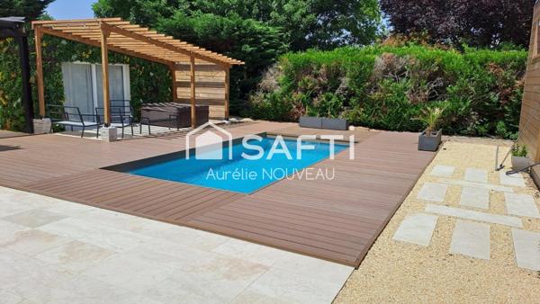Maison de plan-pied + T2, piscine, terrasses, investissement possible