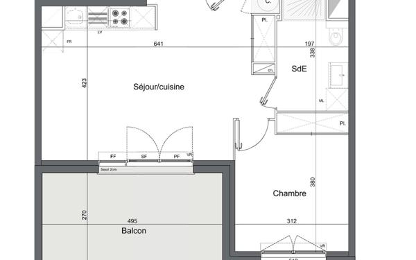 Appartement à vendre    2 pièces • 44,53 m2 Mérignac