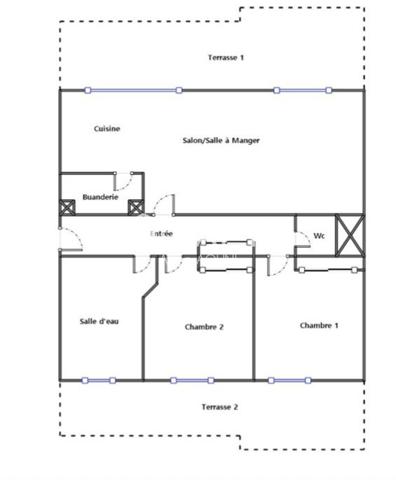 T3 avec ascenseur, 2 terrasses et 2 parkings