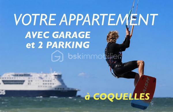 VOUS CHERCHIEZ L'APPARTEMENT 2 CHAMBRES avec GARAGE, 2 PLACES DE PARKING, PROCHE DES SPOTS de la CÔTE D'OPALE !
Situé à COQUELLES, il est à 6 min de SANGATTE, 15 min de WISSANT, et 20 mn d'AUDINGHEN...
Il saura PARFAIRE au STOCKAGE de VOTRE MATERIEL de KITE-SURF, CANOE, PLANCHES, RANDONNEES...
Ses 2 places de PARKING, vous permettront de GARER votre voiture et votre camionnette, et son local à vélos abritera vos " BICLOUS ".

C'est en 2004 qu'il a élu domicile rue de Bergnieulles, proche de l'ensemble des COMMERCES et COMMODITES, de la GARE TGV de FRETHUN, et des AXES RAPIDES A16.

Il est situé au 2 eme étage d'une copropriété de SEULEMENT 25 LOTS.
Les COMMUNS sont PRESTIGIEUX ( parfaitement entretenu ), et vous bénéficierez d'un ASCENSEUR, pour parfaire à votre confort d'accessibilité.

Sa PORTE s'ouvre sur son HALL/COULOIR ( avec PENDERIE ), qui vous guide vers son ESPACE NUIT, vous proposant une SALLE de BAINS, 2 CHAMBRES ( dont une SUITE avec PLACARD intégré et SALLE D'EAU ), et un WC Indépendant.
Il vous dirige ensuite, vers sa CUISINE ( entièrement équipée, avec cellier de rangement ), et son SALON / SEJOUR avec BALCON parfaitement exposé. 
Ces 3 pièces vous offre une BELLE VUE PANORAMIQUE, et sont baignées d'une très belle luminosité.
Une ouverture en OPENSPACE ( Salon, séjour, cuisine ) est tout à fait possible !

LES SURFACES :
Il mesure 82 m2 habitables + BALCON + GARAGE + 2 PLACES de PARKING.
Salon/Séjour 31 m2, Cuisine 12 m2, Salle de bains 4 m2, Chambre 10 m2, et Suite 17 m2

Ses ASPECTS TECHNIQUES :
Pour votre sécurité, les accès sont sécurisés par BADGE, INTERPHONE, DIGICODE.
Les MENUISERIES sont en PVC DOUBLE-VITRAGE + VOLETS ROULANTS.
Le CHAUFFAGE est INDIVIDUEL par convecteur électrique.
L'EAU-CHAUDE est produite par Ballon électrique.
Les SOLS sont sur DALLE BETON, CARRELAGE et PARQUETS.
Le BALCON est parfaitement exposé SUD
Des placards sont présents dans différentes pièces de l'appartement, et permettent d'aménager les espaces pour vos différents rangements.
Il est situé au DEUXIEME étage ( sur 3 ) avec ASCENSEUR.

Les NOTIONS ECONOMIQUES :
Il est actuellement loué, pour une période d'encore 2 ans ( mais la locataire accepterait un départ anticipé ). 
Le loyer est de 953 euros ( dont charges 66 /mois )...Juste le temps de patienter un peu, avant d'y habiter.
La taxe foncière est de seulement 854 euros.
Les charges générales communes de 84 /mois.
Les consommations électrique et eau sont individuelles, PAS de TRAVAUX prévus.

Pour VOTRE RESIDENCE SECONDAIRE, FUTURE RETRAITE, INVESTISSEMENT LOCATIF, ou en PATRIMOINE FONCIER, le SECTEUR est IDEAL, l'accès est sécurisé, la SURFACE est TRES CONFORTABLE, la VUE est dégagée, vous disposez d'un BALCON, d'un GARAGE, de 2 PLACES de PARKING, d'un local à vélos, d'un ASCENSEUR, et de TOUTES LES COMMODITES à proximité...QUE VOUS FAUT-IL DE PLUS ?

Pour parfaire et satisfaire votre curiosité, je dispose de 2 VIDEOS, que je suis en mesure de vous envoyer sur WhatsApp.

Vous souhaitez qu'il participe à l'épanouissement de votre famille, ou qu'il devienne votre résidence secondaire ?
Il faut juste m'appeler...Gilles O6 3O 89 OO O8, créateur d'émotions, de belles rencontres, et de bonnes sensations immobilières.

Pour des acquéreurs potentiels qualifiés, nous sommes en recherche de biens immobiliers à vendre, sur l'ensemble des Hauts de France.
N'hésitez pas à nous consulter pour la vente d'une maison, d'un appartement, d'un immeuble locatif, d'un fonds de commerce...Nous pourrons vous OFFRIR votre ESTIMATION, et vous présenter les particularités de nos actions commerciales, qui transforment nos ventes en de très belles réussites immobilières.